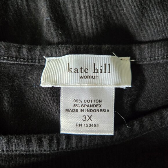 KATE HILL Black Scoop Neck Tank 3X - Picture 2 of 2